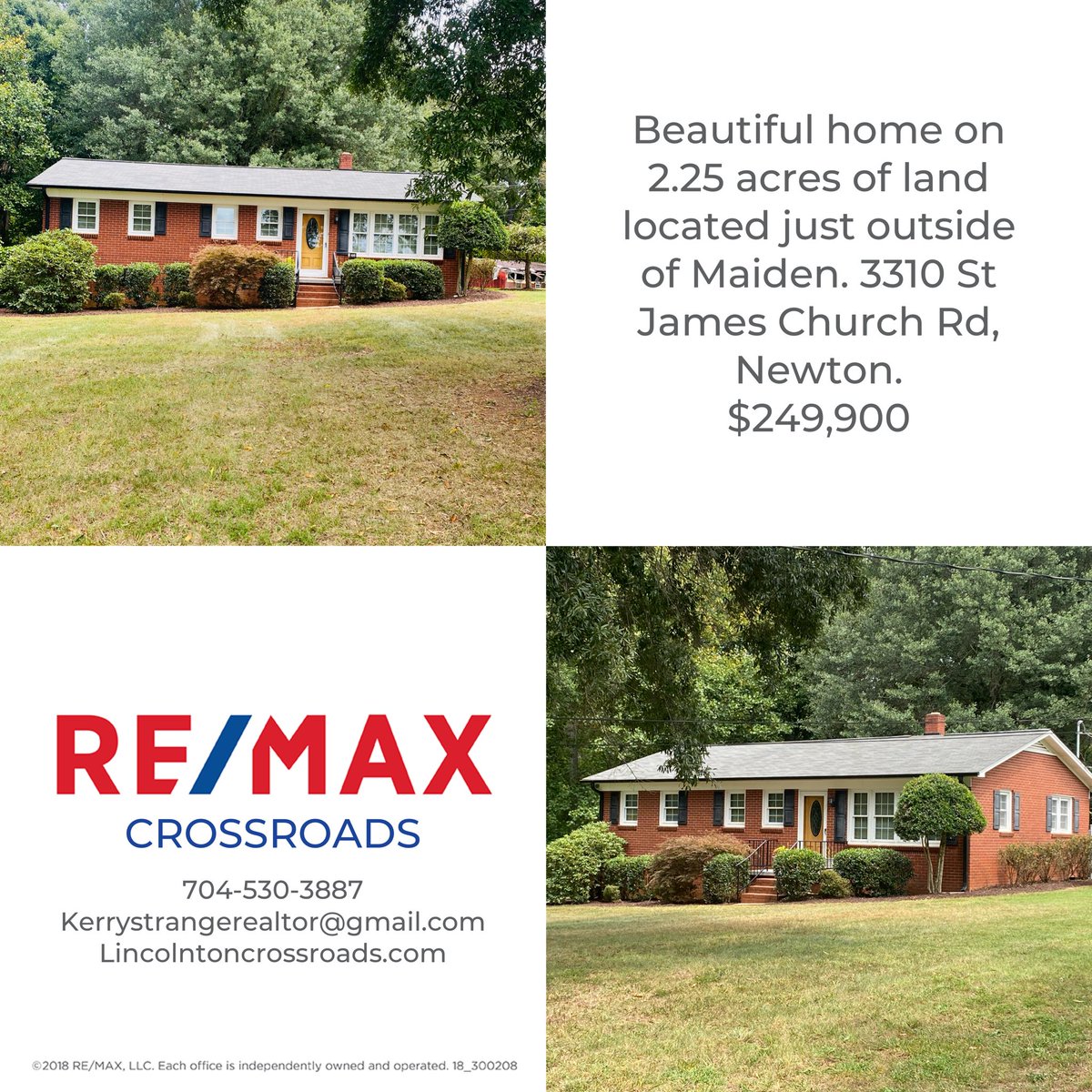 kc_strange's tweet photo. For sale- Beautiful brick home located in Newton, NC (just outside Maiden) sitting on 2.25 acres of land. https://t.co/kxKTNvSoYi