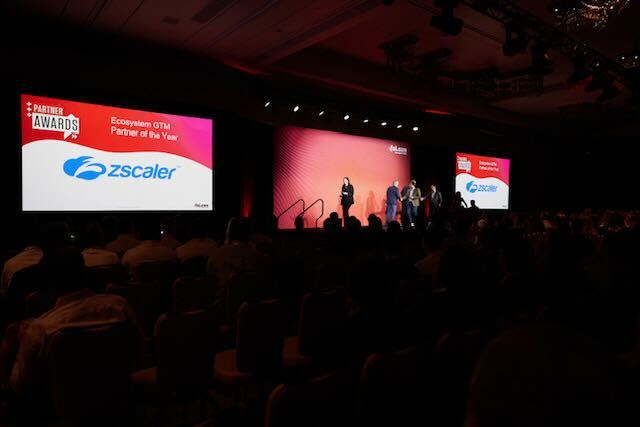 zscaler's tweet photo. Fal.Con 2022 is a great way to connect with peers and share how zero trust can keep organizations secure. Zscaler is proud to attend, and we're grateful to have won the Partner of the Year award from @CrowdStrike. Check out some photos of the event below! https://t.co/V0VxRI9f5o