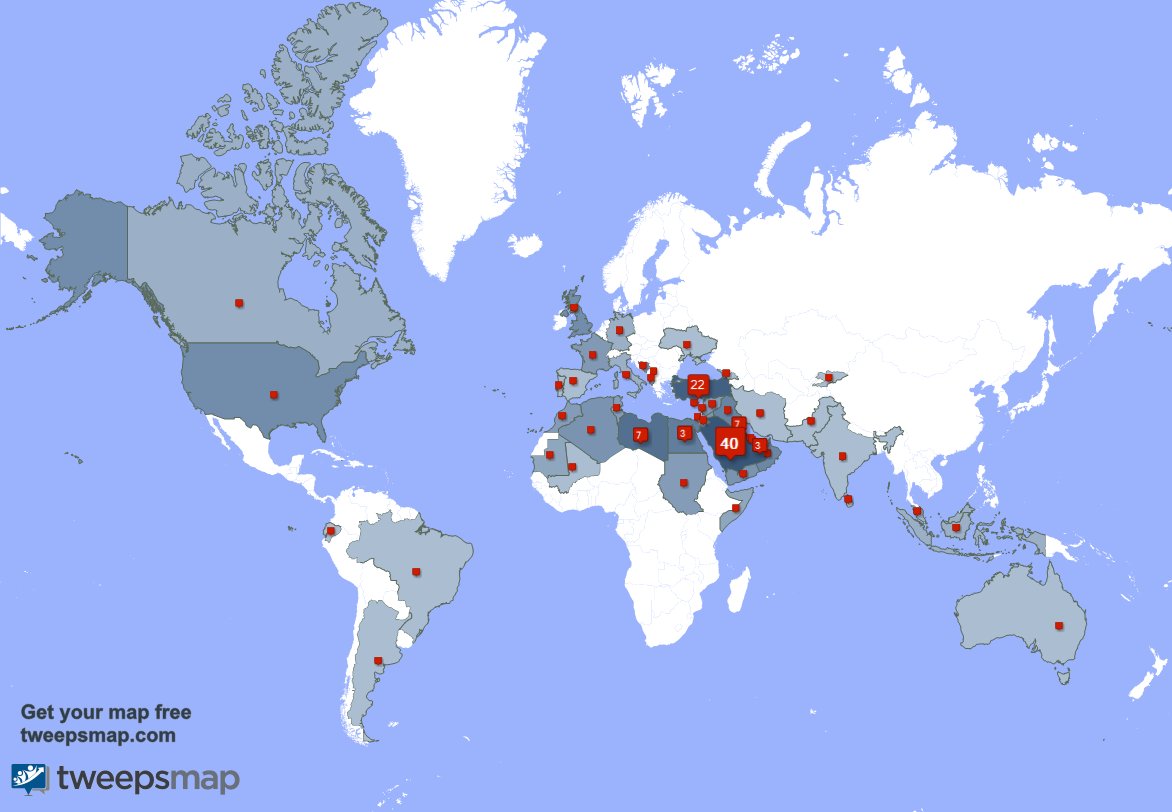 I have 1 new followers from Türkiye 🇹🇷 last week. See tweepsmap.com/!takita_safa