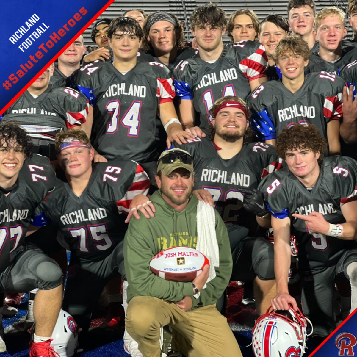 We would like to recognize Josh Malfer, our honorary captain, for Friday's game vs Westmont. Josh is a volunteer coach with our football program and is a veteran of the US Army. Josh served in Afghanistan and was awarded two purple hearts during his service to our country.