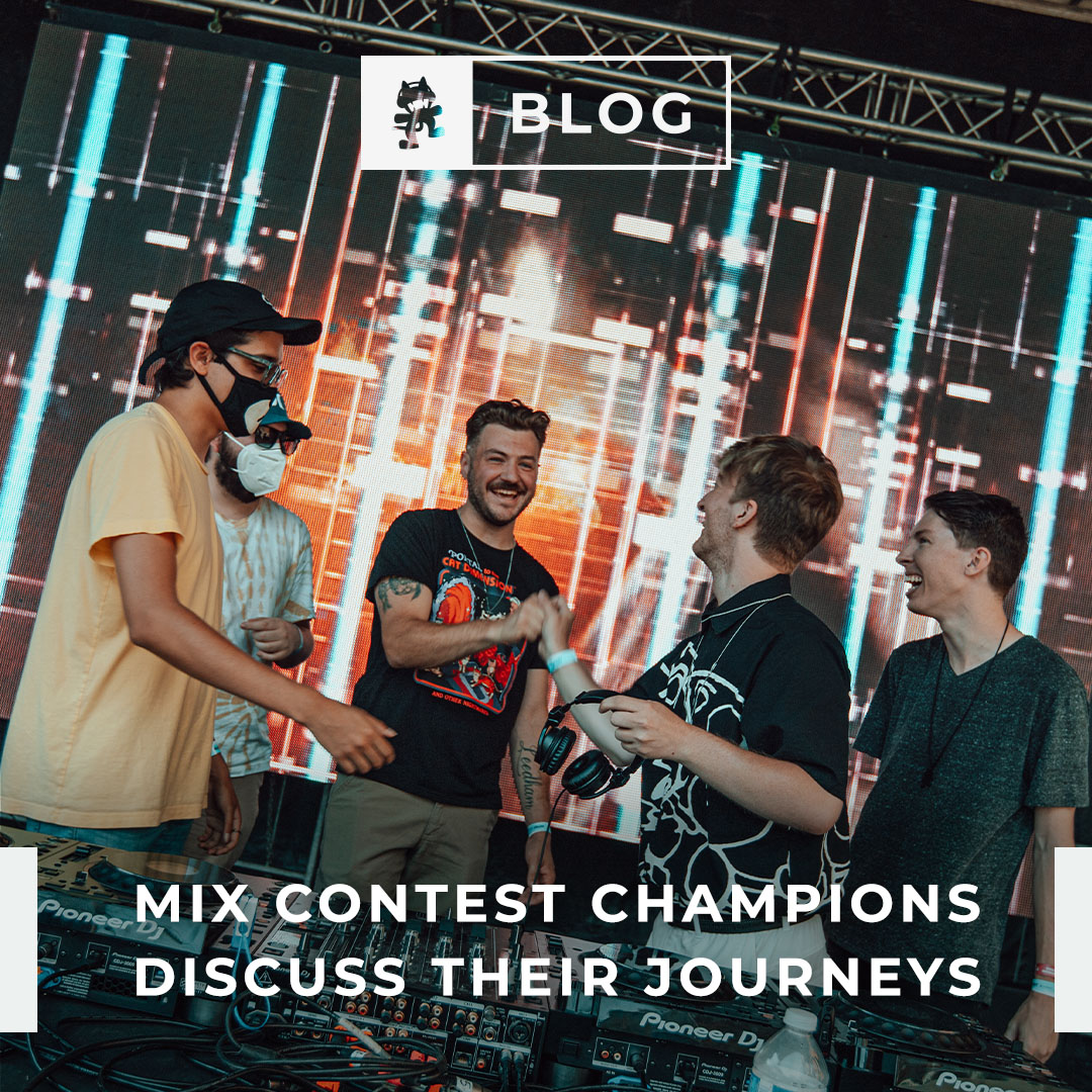 Monstercat's tweet photo. The journey to find this year's Mix Champion is well underway! 
To celebrate, we chatted with previous Mix Contest champions @ethaniboy, @TheOnlyPixel19, &amp; @OREONICMusic about their past wins, performing at Compound this year, and more. 
🎶🎛️: https://t.co/xNUuTCxPGe https://t.co/JIikeajz2q