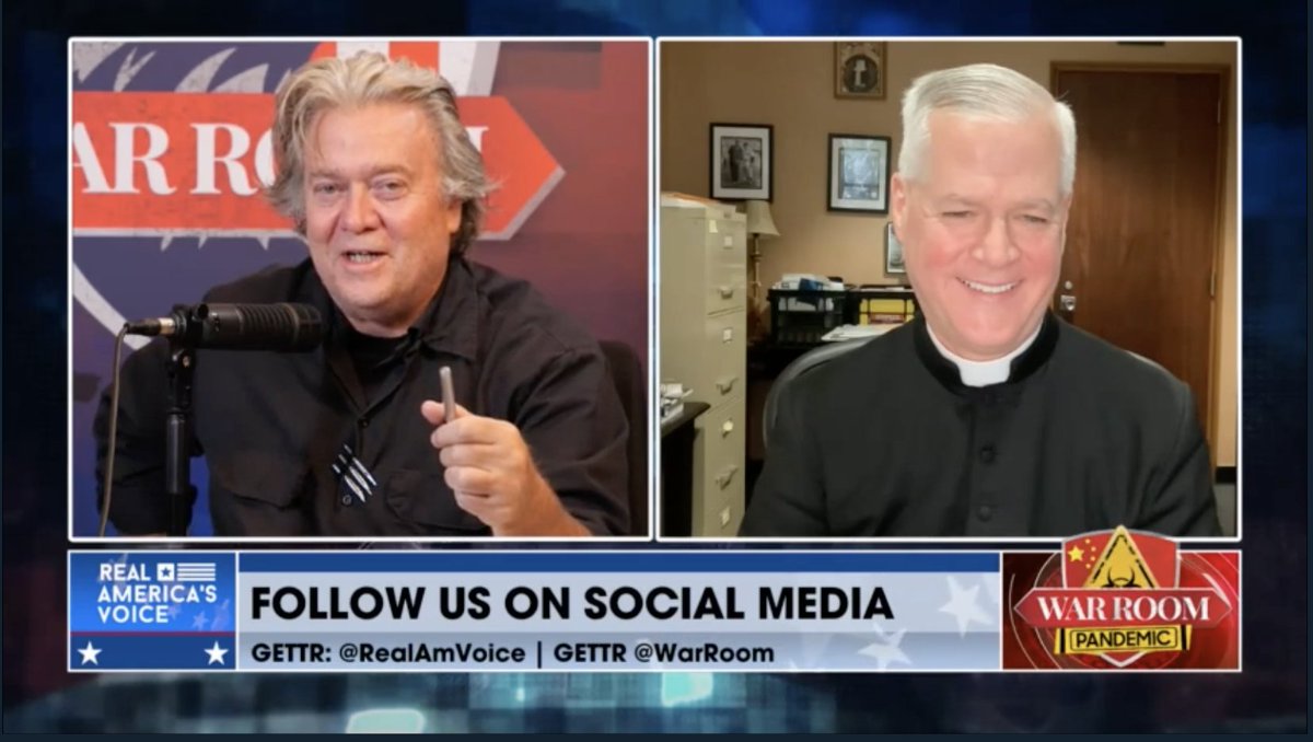 dianemontagna's tweet image. Fr Gerald Murray &amp;amp; Steve Bannon discuss Cardinal Zen’s trial, the crises in the Church, and our book “Calming the Storm” on today’s #WarRoom. Watch it here: rumble.com/v1ktt5l-father…