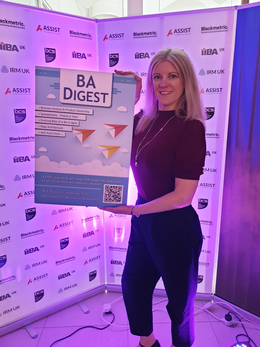 Showing my love for <a href="/Blackmetric/">Blackmetric</a>'s #BADigest at #BA2022 - a great publication I've had the pleasure of being published in #writer #baot #blogger #businessanalysis #model