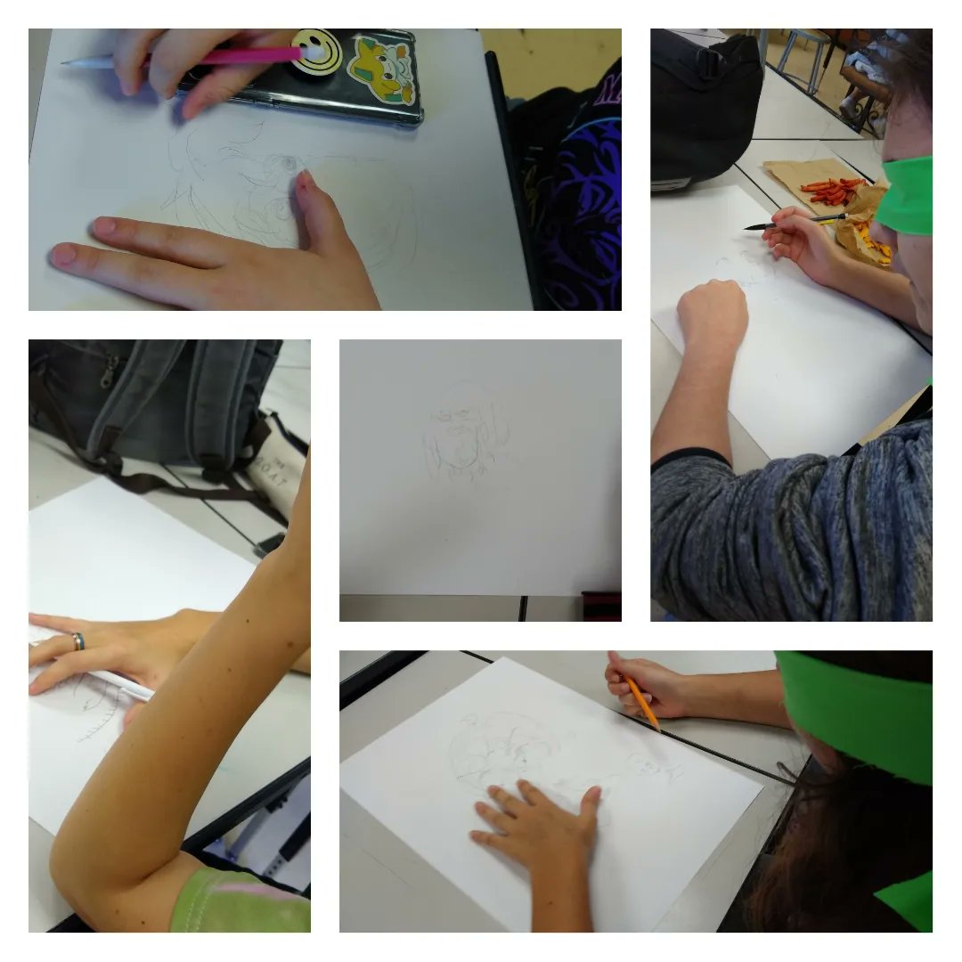 Truman_NAHS's tweet photo. Truman NAHS started our first real meeting of the year making blind self portraits, then trying to identify the artist. #nahs #wearetruman #staytru #nationalarthonorsociety https://t.co/UtTRtZRN3b