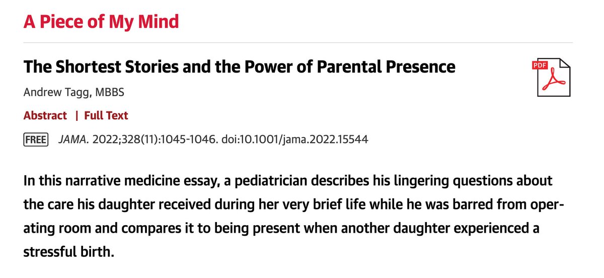 andrewjtagg's tweet image. Everyone's life is a story, some are just too short.
My piece in @JAMA_current
jamanetwork.com/journals/jama/…