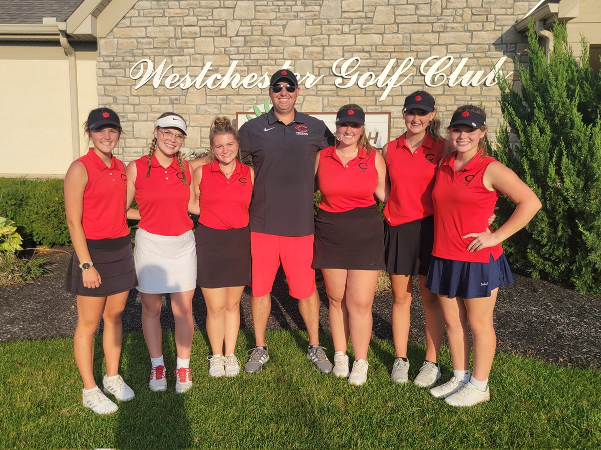 CirclevilleGolf's tweet photo. 🏆2022 MSL Champs🏆!!! Wrapped up our 1st league title in program history today with a win at the MSL Postseason Tournament, finishing 19-1 overall! Elaina led us with 77, Isabelle shot 85, Izzy 96, &amp; Claire 107! So proud of these girls!! ⛳️🐯🏌‍♀️ @Athletics_CV @CHSTigerPride https://t.co/1J6IGosD75