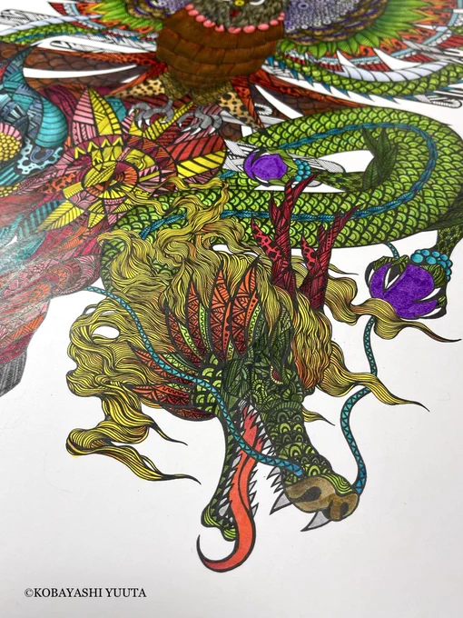 ご依頼の絵の進捗。背景の着色に入りまーす#小林優太#栃木県#画家#絵画#絵#進捗 