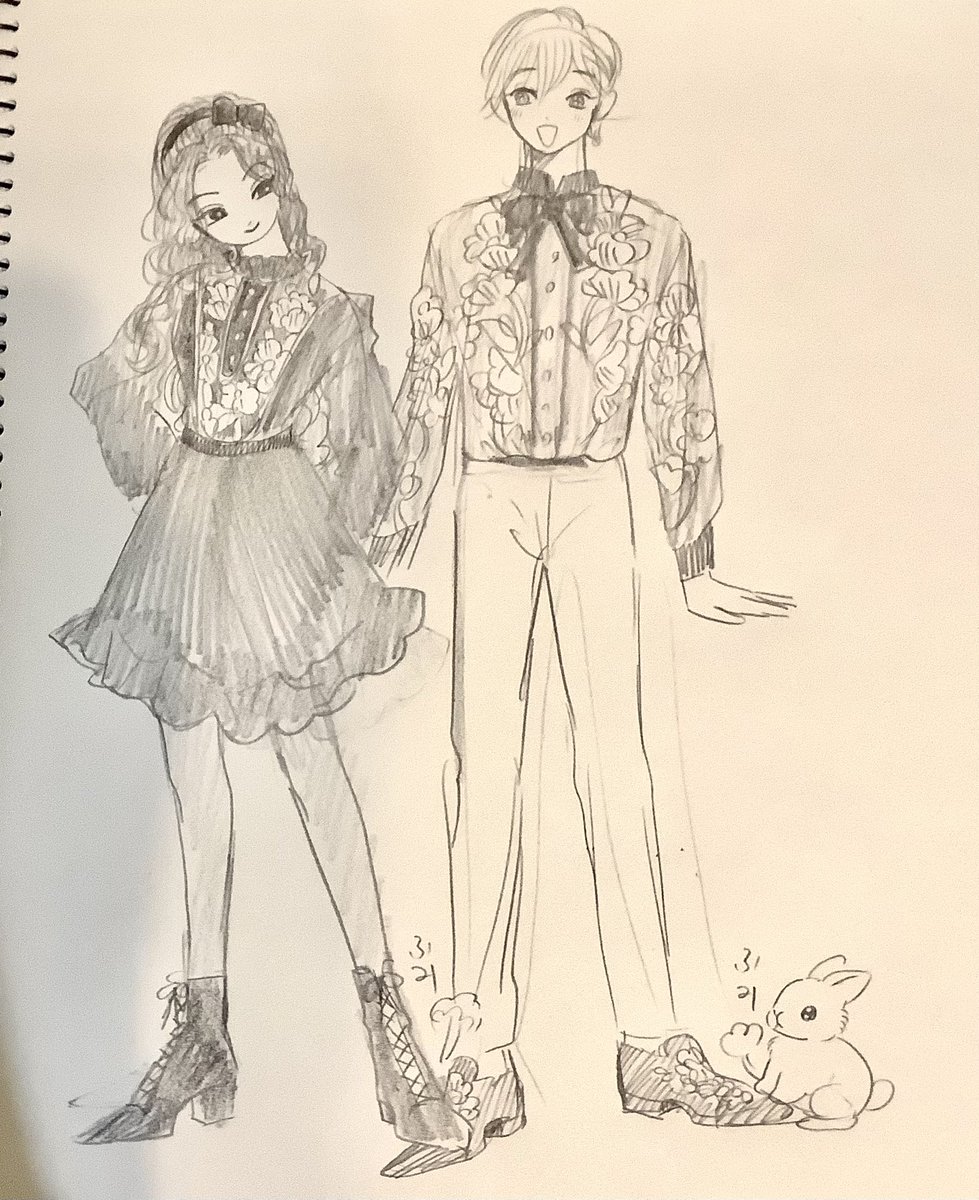 秋服の夜くん沙羅ちゃん 