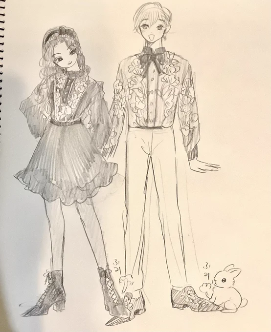 秋服の夜くん沙羅ちゃん 