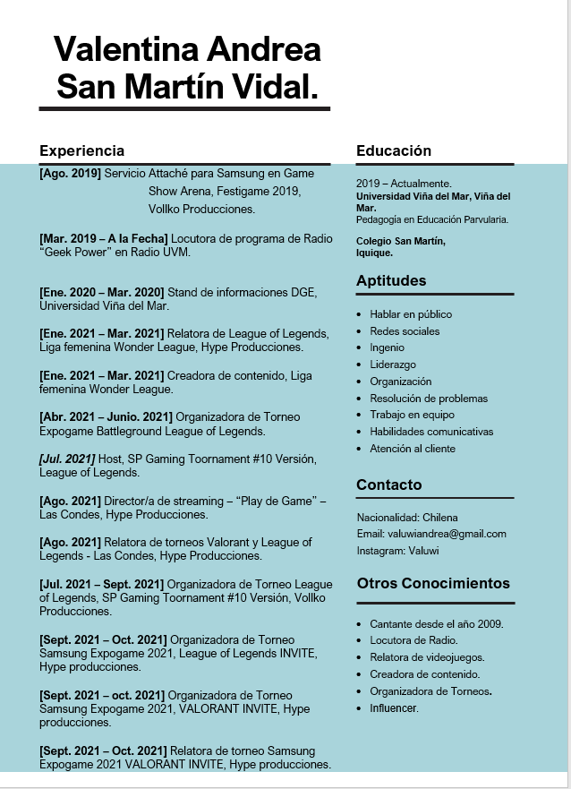 valuwiwi's tweet photo. Me encuentro disponible para proyectos como Caster y/o Organizadora de torneos en videojuegos.
Cuento con disponibilidad, motivación y ganas ☻
♦ Cualquier contacto por acá o hacia los medios señalados en el CV♦
SE AGRADECE DIFUSIÓN Y/O RT  ♥ https://t.co/lD5i02VrGM