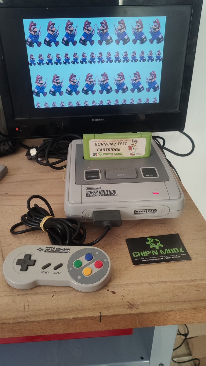 Chipnmodz's tweet photo. Une jolie #SuperNintendo en test avant installation du mod switchless avec le PCB de @FFVIMan !
Bientôt disponible sur le shop !
#MOD #Switchless #SNES #RETROGAMING https://t.co/xaaawbloVD
