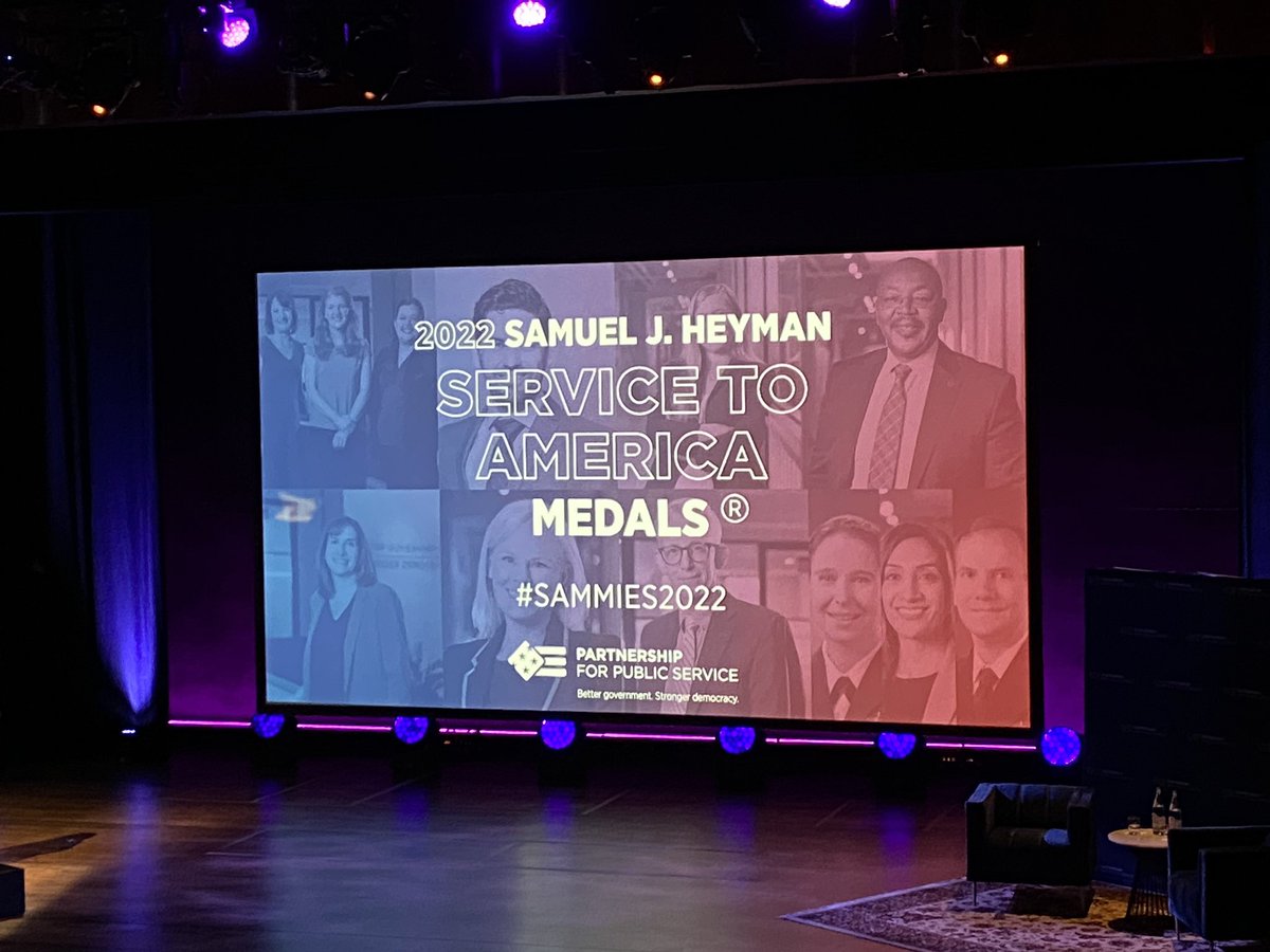 So excited to be at this year’s SAMMIES awards - the Oscars of Public Service. Always an inspiring evening celebrating extraordinary government leaders. Congrats to all the finalists and winners! #Sammies2022
