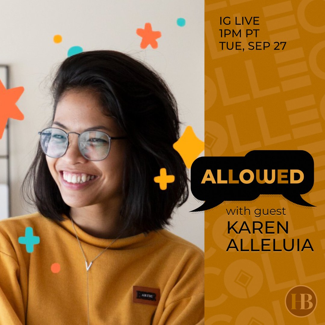 hellobarkada's tweet photo. Illustrator @KarenAlleluia joins us on IG Live next Tue, 9/27, at 1 p.m. PT for the #CollectivelyHB edition of #AllowedWithHB! We'll chat abt #illustration &amp; what it's taken to start + grow her brand &amp; shop kluia co. Read, RT, &amp; come through w/ questions! https://t.co/BpvYZjooyh https://t.co/dfASbqDSW7