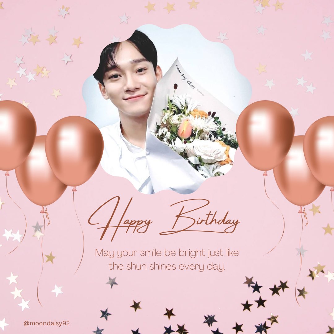 MoonDaisy92's tweet photo. Happy Birthday Chen 🥳🎊🎉🎂 Stay healthy 💪🏻 Happy always ❤️

#31stBloomingDae #31AutumnsWithChen #HappyChenDay #HappyBirthdayChen #HappyJongdaeDay #첸_가을밤을_수놓은_별 #종대와_함께하는_31번째_가을 #bdaeparty #EXO #엑소 #CHEN #첸 #종대 #김종대 #Jongdae #KimJongdae #weareoneEXO https://t.co/MVTzusInBj