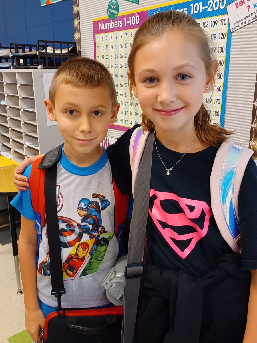 HELLO Week-Super Hero Day! The theme for today was "Be Super and Include Others". Third grade is full of Super Heroes! #oakridgemustangs