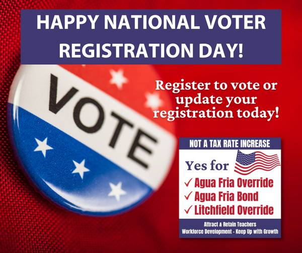 ctquality's tweet image. Happy #NationalVoterRegistrationDay.  Make sure you are ready for the November Election!  Visit ServiceArizona.com to register to vote or to update your registration.  #VoteYesonall3 #ContinuetheQuality