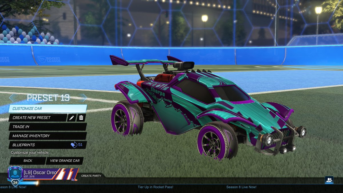filthykronix's tweet photo. Wheels: Razzle (orange/blue)
Decal: Octane Dune Racer
Car: Octane (orange/purple)
Finish:(primary)Straight line
Finish: (secondary) Glossy 
Name: Oscar Oreo😉
@RocketLeague #RLFitCheck 
Tell me What you think. <3
retweets appreciated.
give the Razzle some hype :) my personal pick https://t.co/JzGwzk21ro