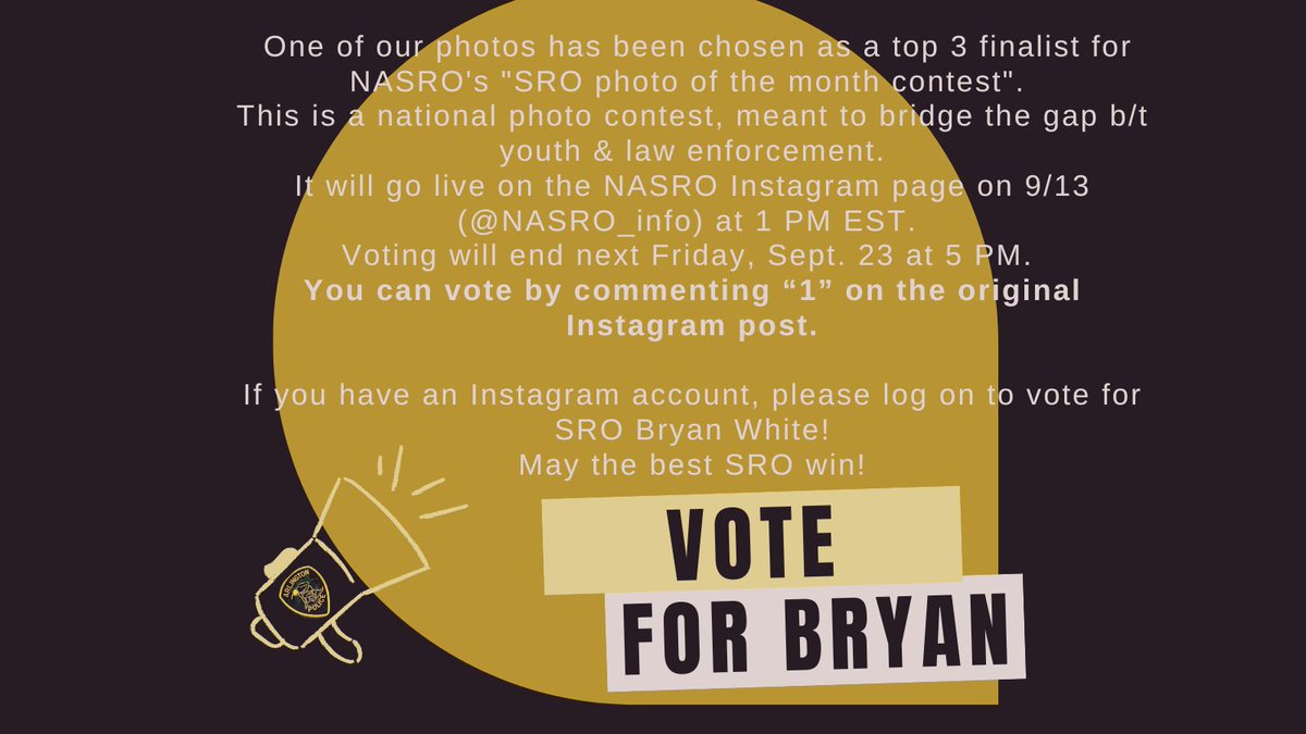 ArlingtonMAPD's tweet photo. One of our photos has been chosen as a top 3 finalist for the "SRO Photo of the Month Contest"! If you have an Instagram account, please #VoteForBryan by commenting "1" on @NASRO_Info 's original Instagram post, contest ends 9/23. #ArlingtonMA https://t.co/7ZWzUnFhev