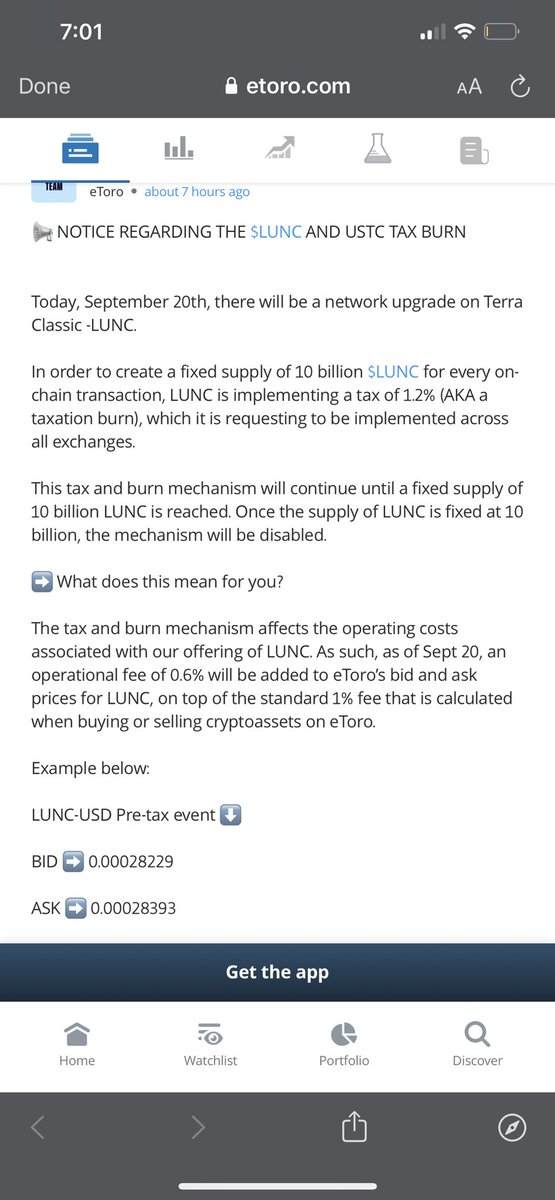 OH MY GOSH! <a href="/eToro/">eToro</a> just announced they’ll be supporting the $LUNC 1.2% tax OFF-CHAIN.

Officially the first Major CEX to support #LUNC permanently!

I said something big was coming today 😉

Like &amp; Retweet to spread the message! The 🔥🔥🔥🔥🔥🔥🔥 is coming!