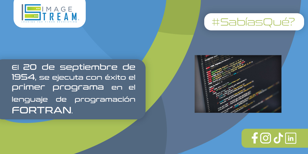 image_stream's tweet photo. #UnDíaComoHoy 📆Se compila con éxito el primer el programa en FORTRAN. 👩‍💻 Se ejecuta en un IBM 704 y es el primer lenguaje de programación de alto nivel.
 #EfeméridesTecnológicas #LenguajeDeProgramación #Programación #programadores #FORTRAN #ImageStream #SolucionesTI https://t.co/Pz9Lzm91OF