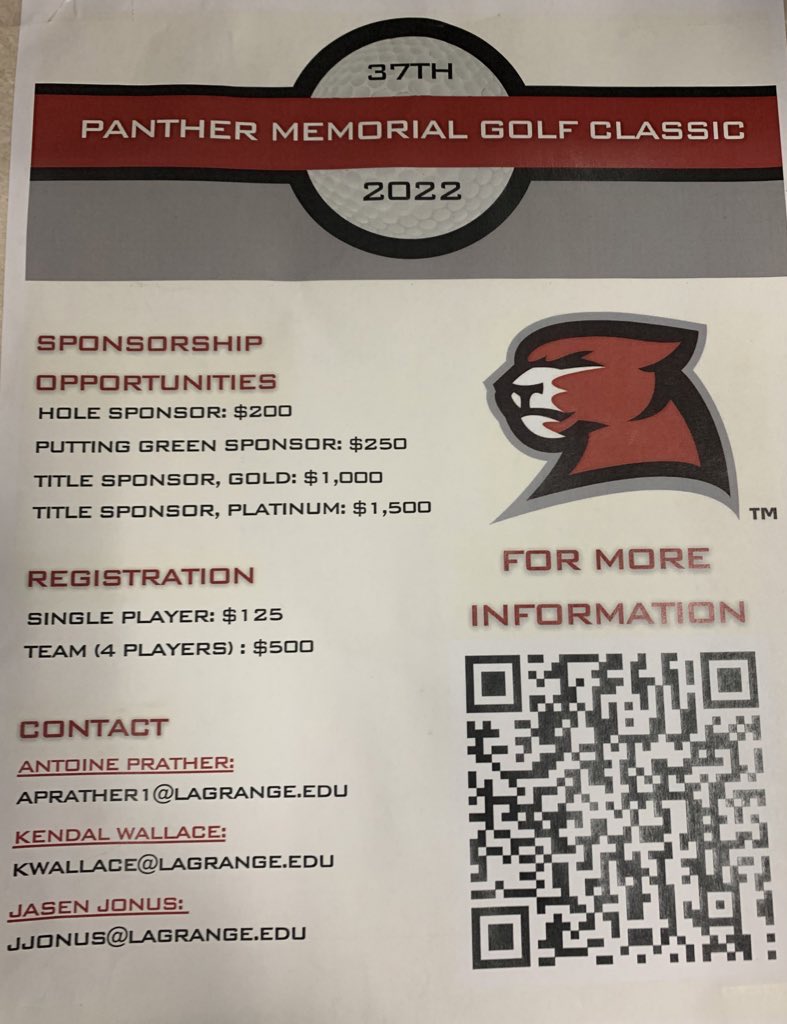 aprather_706's tweet photo. Sign up and support Panther Athletics. Part of homecoming weekend Itโs Friday, Oct 7th with an 11 am shotgun
#WeRLC #G2G https://t.co/wBK1UZRHfn