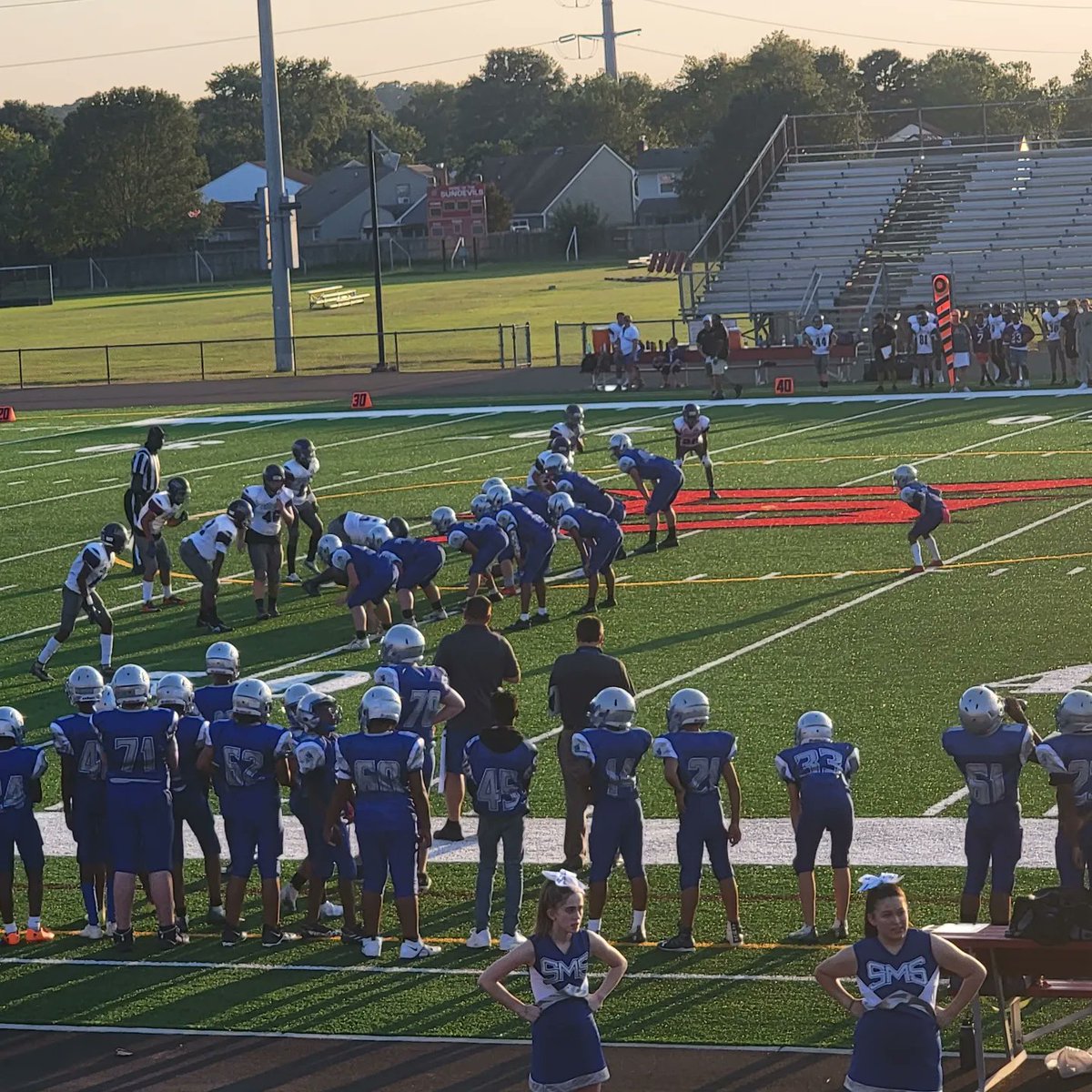 MrsHoyleScience's tweet photo. When your students ask you to come to their game, you go to the game! Watching some #SalemSharks football on this beautiful Tuesday evening!! @SalemSharkTank @caseybeachgirl https://t.co/3h2PySwEGl
