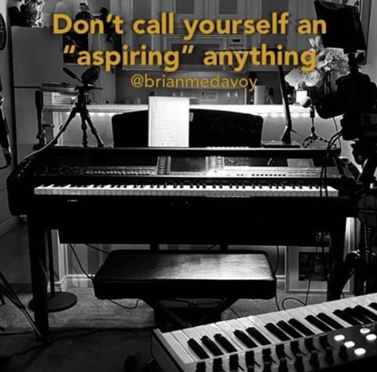 BrianMedavoy's tweet photo. If you act, you’re an actor.

If you write, you’re a writer.

If you produce, you’re a producer.

Drop “aspiring” from how you describe yourself. Your actions define you, not the results you get from them. https://t.co/a7j0zfZktC