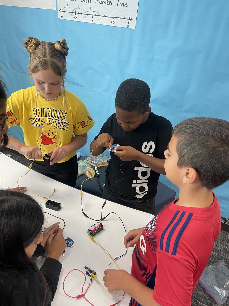 TeamFab5th's tweet photo. Circuit and electricity investigations are creating a fun, electric environment in fifth grade this week! 💡
@SpearsElem https://t.co/wVQSTgpr2O