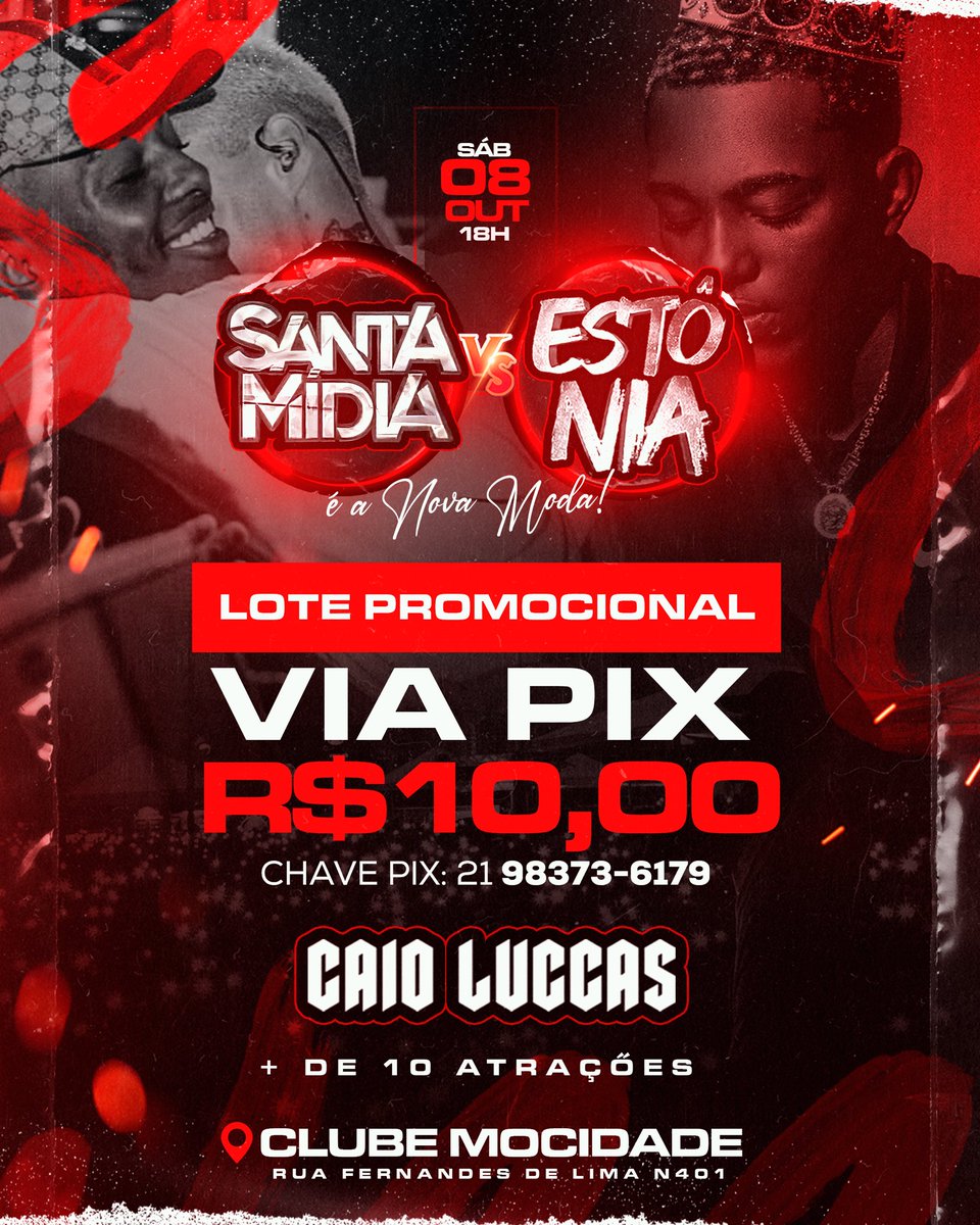 santamidiaa's tweet photo. 🚨INGRESSO PROMOCIONAL 🚨
Ingressos promocionais limitados via pix 10,00
Garanta já o seu ingresso 😝
SANTA MÍDIA vs ESTÔNIA 🇪🇪
#SANTAMIDIA https://t.co/UjFkracGJc
