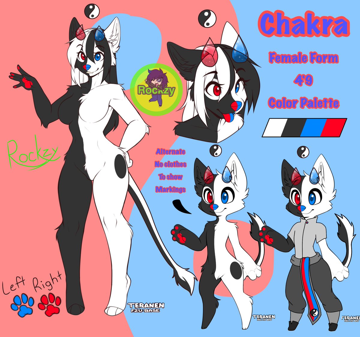 RockzyGhost's tweet photo. This fits better on this account than my main. This is the female version of Chakra, her name is Kismet(I have to change the name). She can switch between male and female at will.

All bases here are by @teranentwii , I own and made the character https://t.co/qz0iyhmFx6