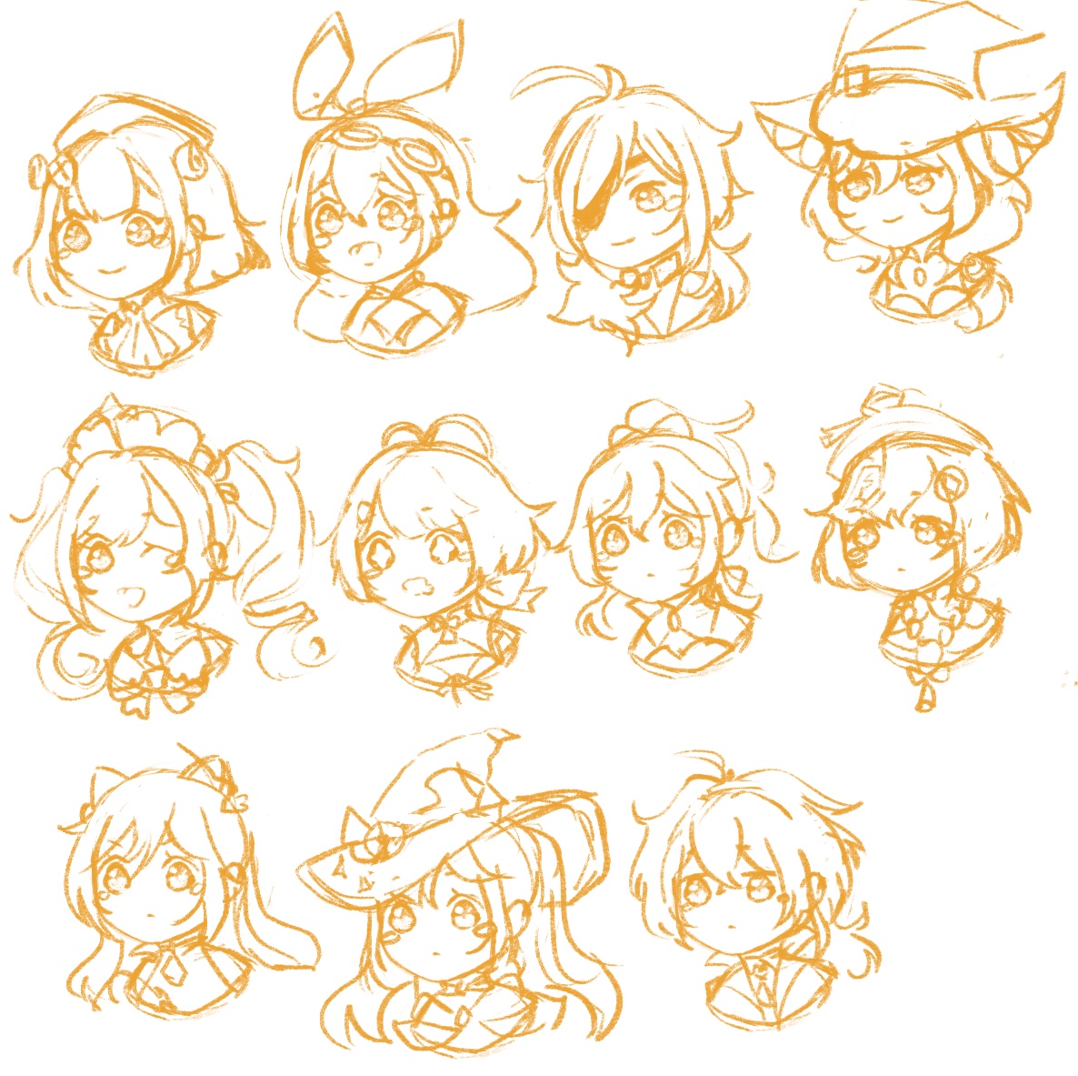 bubbisart's tweet photo. Wips of a genshin pin collection i’ve been working on 
#genshin #GenshinImpact https://t.co/ohMoPKZ87m