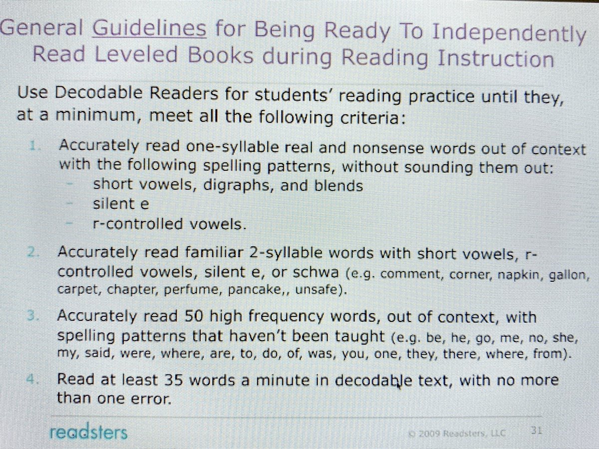 thismomloves's tweet photo. How do you know when your students are ready to move out of decodable texts? Linda Farrell shares some helpful guidelines here ⬇️ https://t.co/w6ljWOsGGc