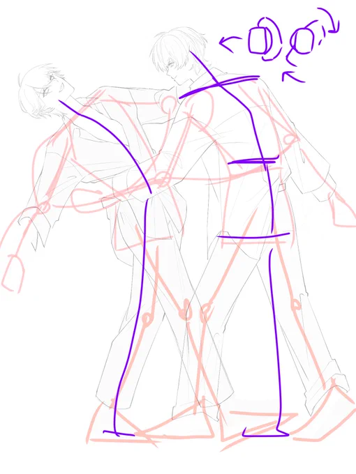 んんんんん何回描き直しても重心と肩の位置に納得できない肩ーーー! 