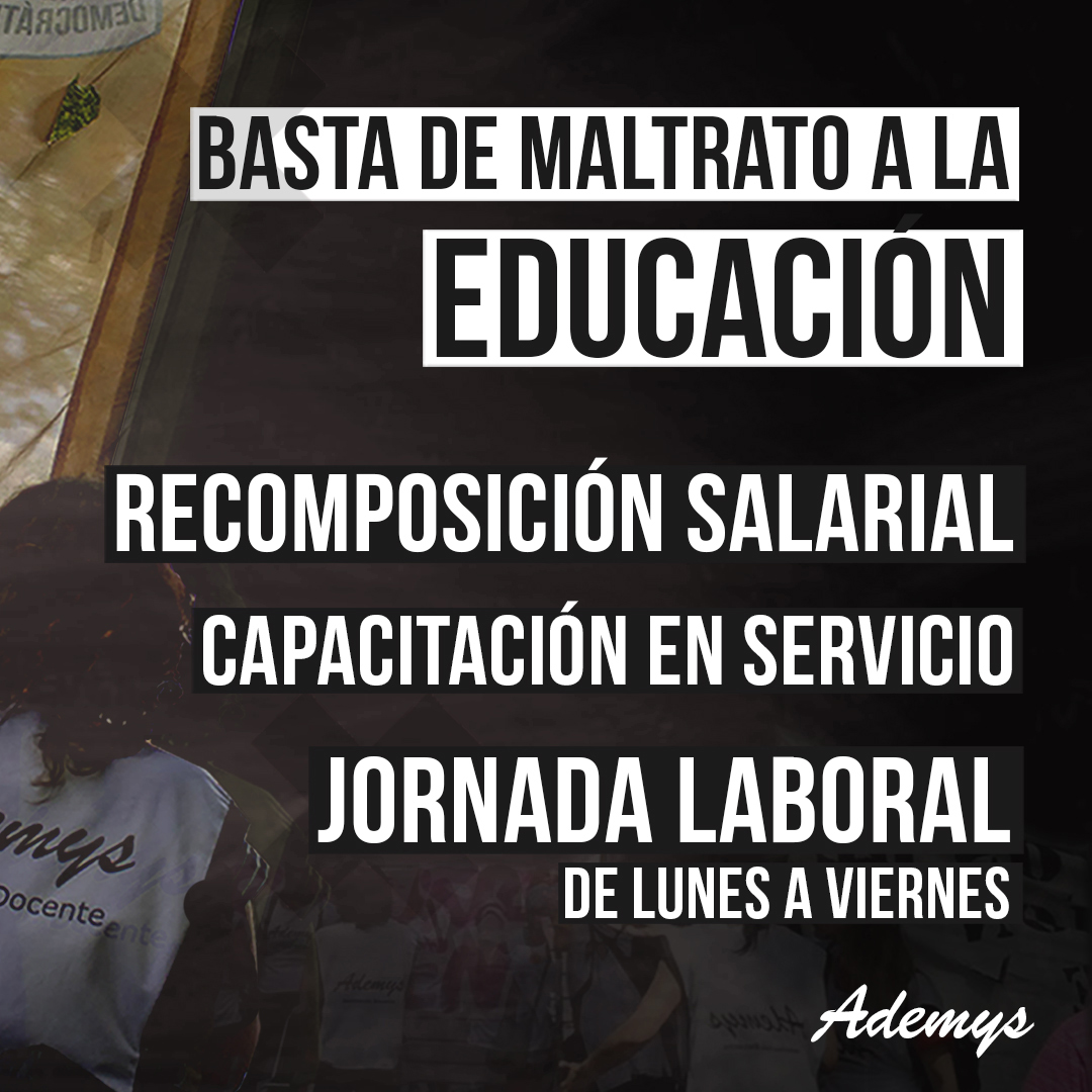 📢  22/9 - PARAMOS❗

🙋🏾‍♀️ 8hs Concentración y Conferencia de prensa en Callao y Corrientes. 

➡️ 12 hs Acompañamos las acciones distritales
Leer más en 👇
ademys.org.ar/v2/?p=19167