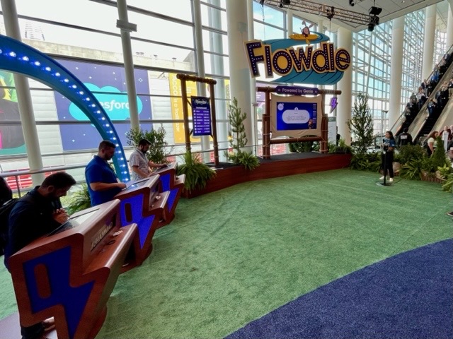 SalesforceforIT's tweet photo. Experience the magic of Salesforce Flow at #DF22 with #Flowdle, the automation game. ⚡️
Stop by Salesforce Genie Magic Falls, compete with fellow Trailblazers and get on the leaderboard.
Dive into Salesforce Flow: https://t.co/D8BnXVVRot https://t.co/lWVKOvZUKz