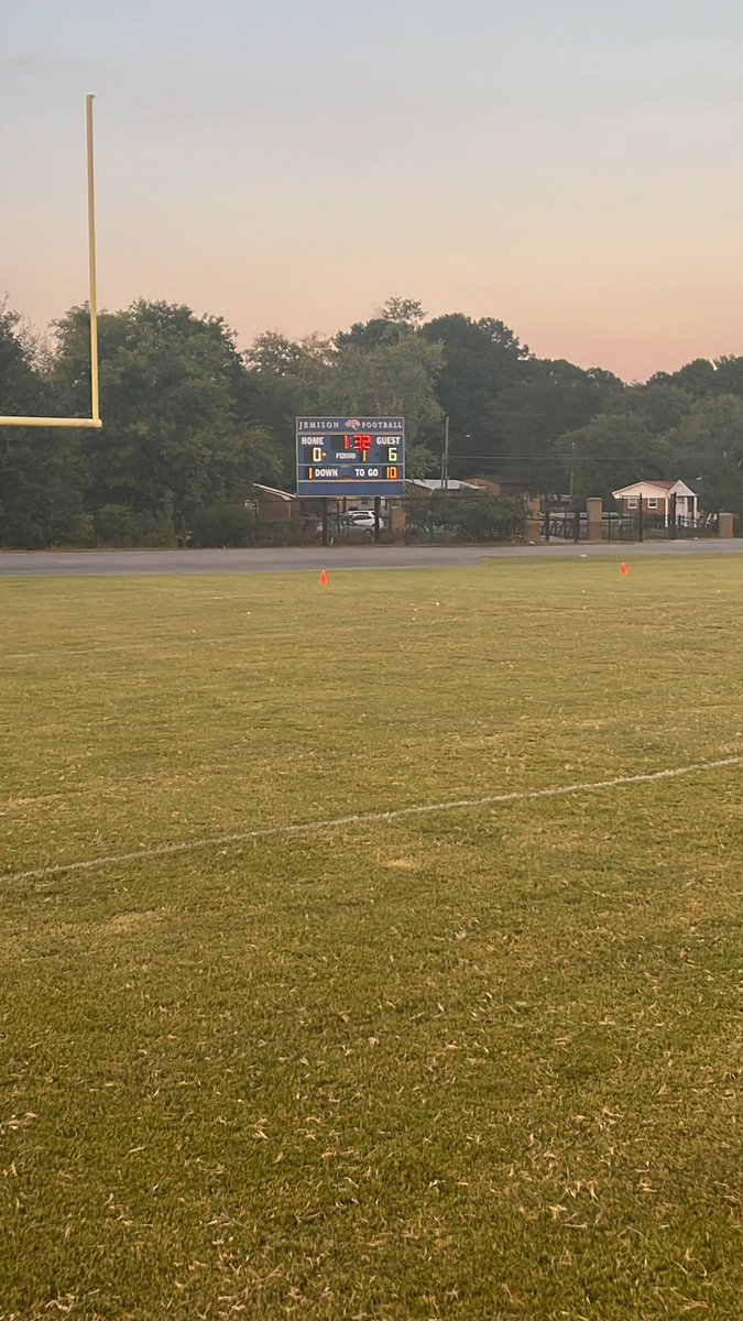 Grissom leads Jemison 6-0 at the break. Campbell I. and Nicole St. John connect for the lone touchdown.