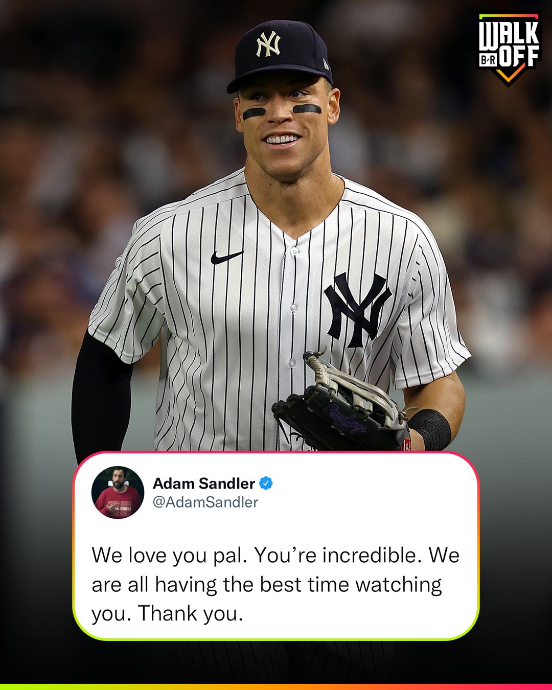 MLB - That's quacktastic! 🦆 Adam Sandler had a message for Aaron