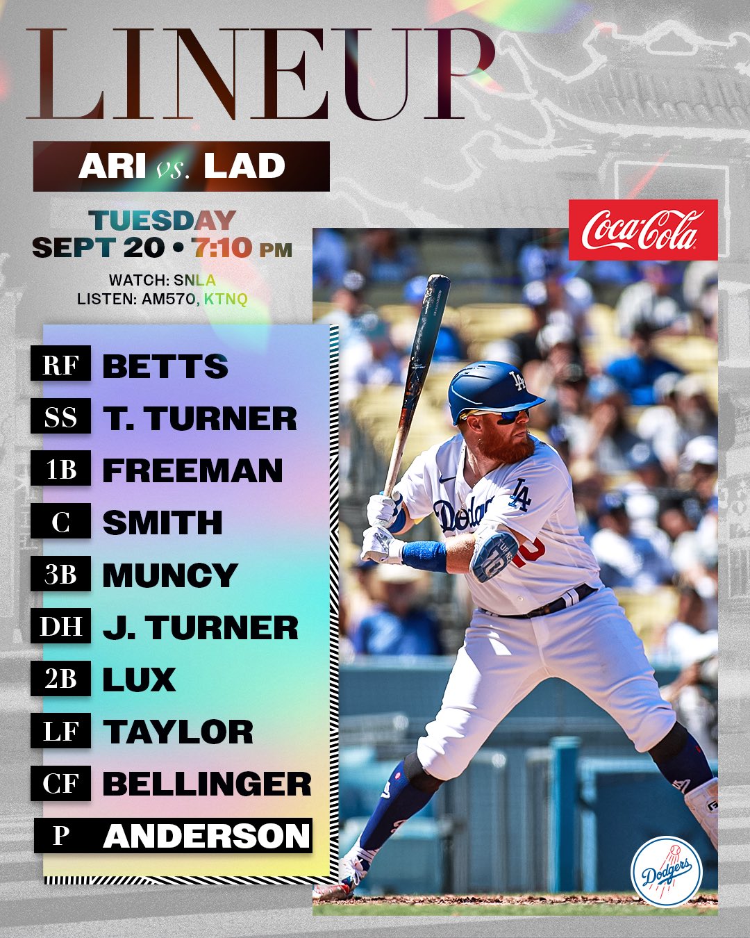 Los Angeles Dodgers on Twitter "Tonight’s Dodgers Game 2 lineup vs. D