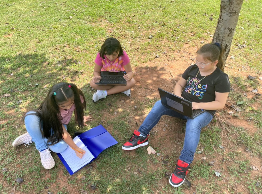 MsWilsonGrade3's tweet photo. Today my Ss went outside taking notes on areas of the playground they would like to update. Later they will be writing letters to our principal persuading him to make some changes! We are LOVING this @SavvasLearning PBL unit @GroveElementary #3rdistheword #makelearningmeaningful https://t.co/Srod4y44O4