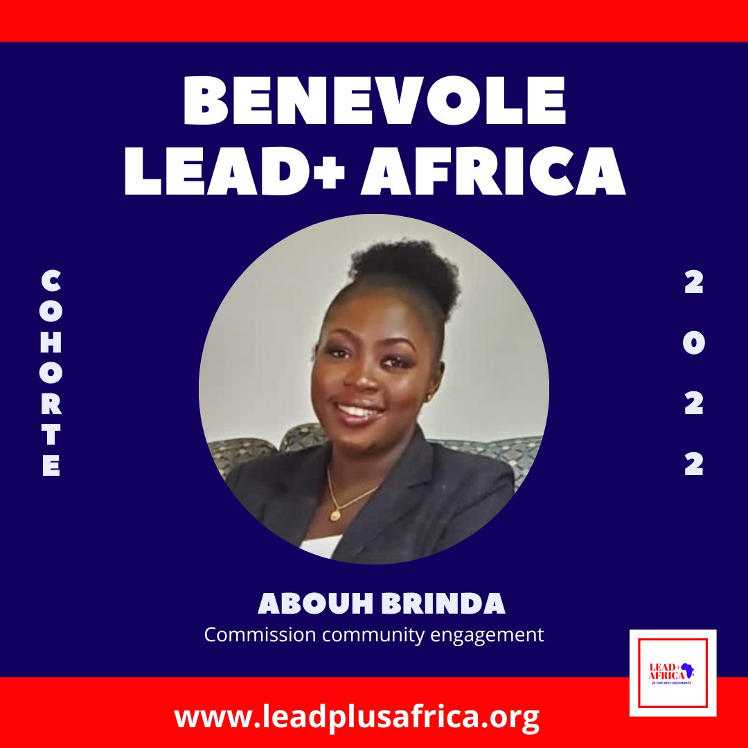 leadplusafrica's tweet photo. FOCUS BENEVOLE 2022 🤩
Titulaire d'un Master 2 en Droit International Humanitaire, Brinda ABOUH est une entrepreneure sociale investie. 
#leadplusafrica #CIV225 #Benevolat https://t.co/Jg2y0oakxh