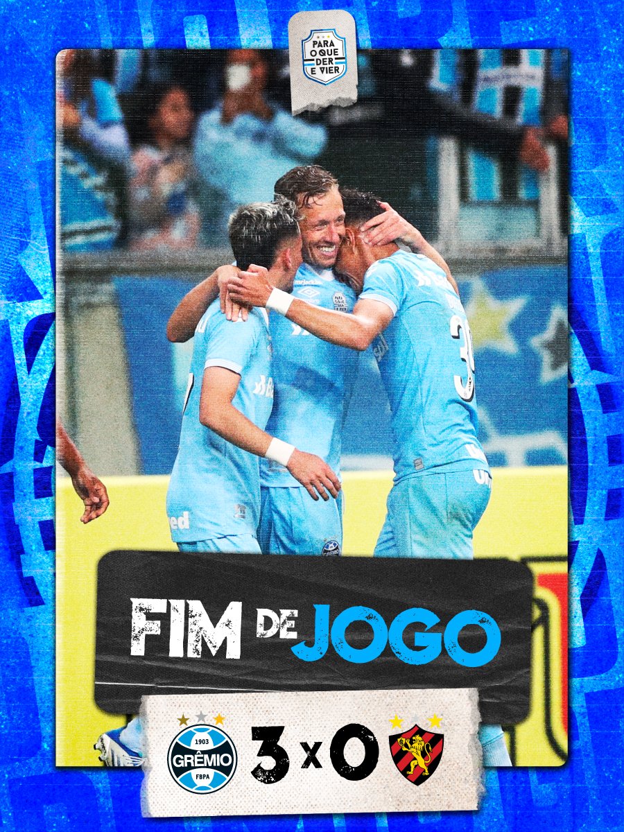 Grêmio vence Sport por 3 a 0 e assume a vice-liderança da Série B