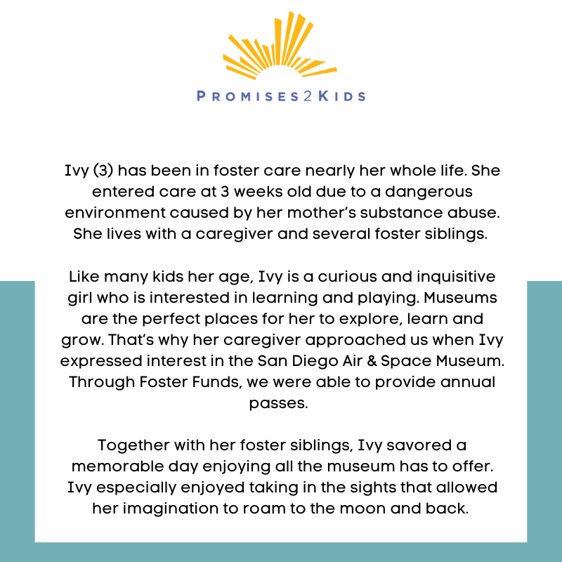 promises2kids's tweet photo. Ivy has been in foster care her whole life. She is a curious and inquisitive girl who was interested in visiting museums. Her caregiver approached Promises2Kids and through Foster Funds, we were able to provide annual passes.
Your support makes this possible! #Promises2Kids https://t.co/nwuwZehkjI