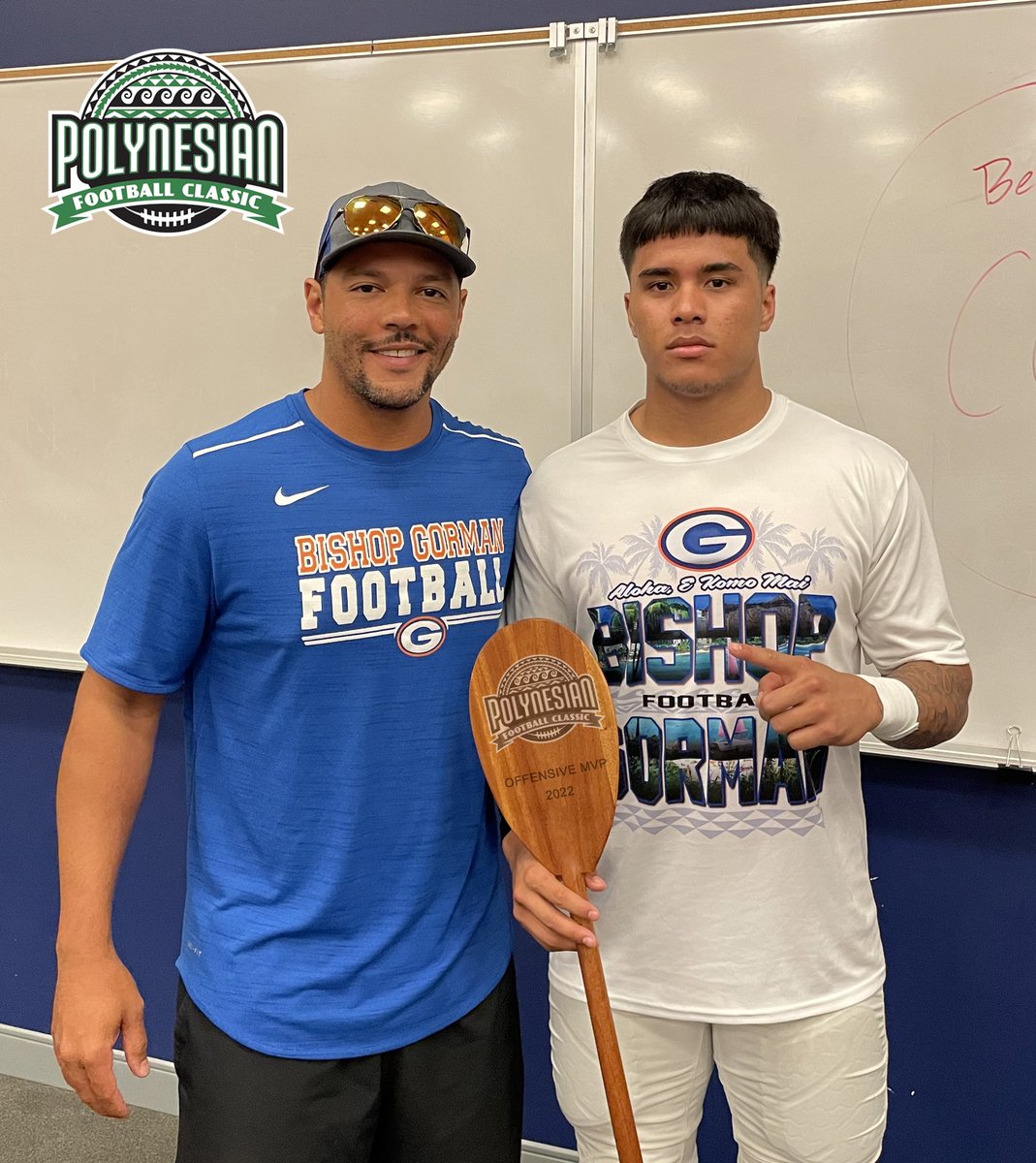 Congratulations to 2022 Polynesian Football Classic Offensive MVP TRECH KEKAHUNA from Bishop Gorman! The WR had 7 receptions for 148 yards and 3 TDs in the Gaels 45-0 win over Hamilton!