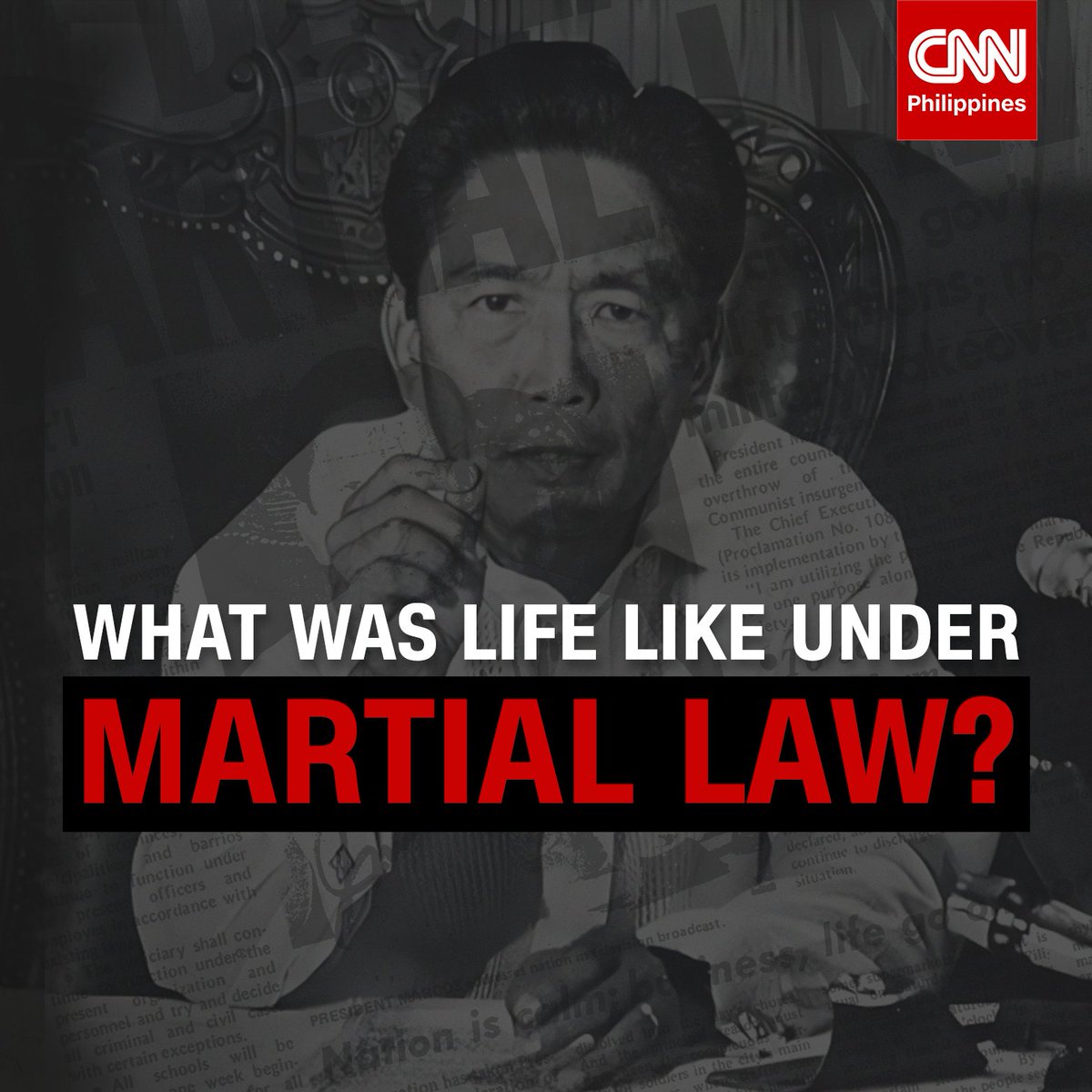 newswatchplusph's tweet photo. On this day 50 years ago, the late dictator Ferdinand E. Marcos signed Proclamation No. 1081, placing the entire nation under martial law. During his regime, Marcos was accused of human rights violations and graft and corruption.

What was life like under Martial Law? (1/2) https://t.co/5fleXxE6Wn