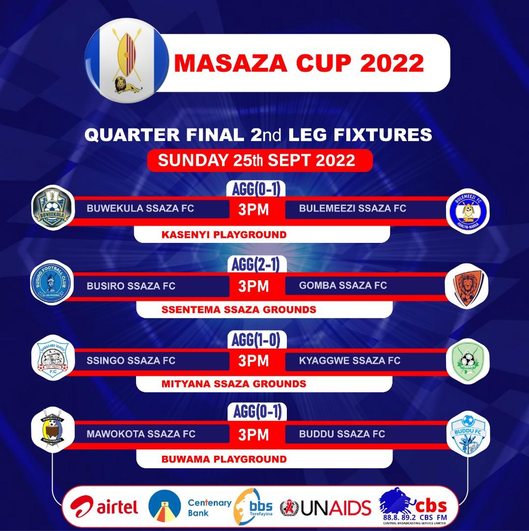 buddusfc's tweet photo. Quarter Final MASSAZA CUP 2nd Leg.
On Sunday 25th September 2022

MAWOKOTA SSAZA vs BUDDU SSAZA https://t.co/PvJG3kunB5