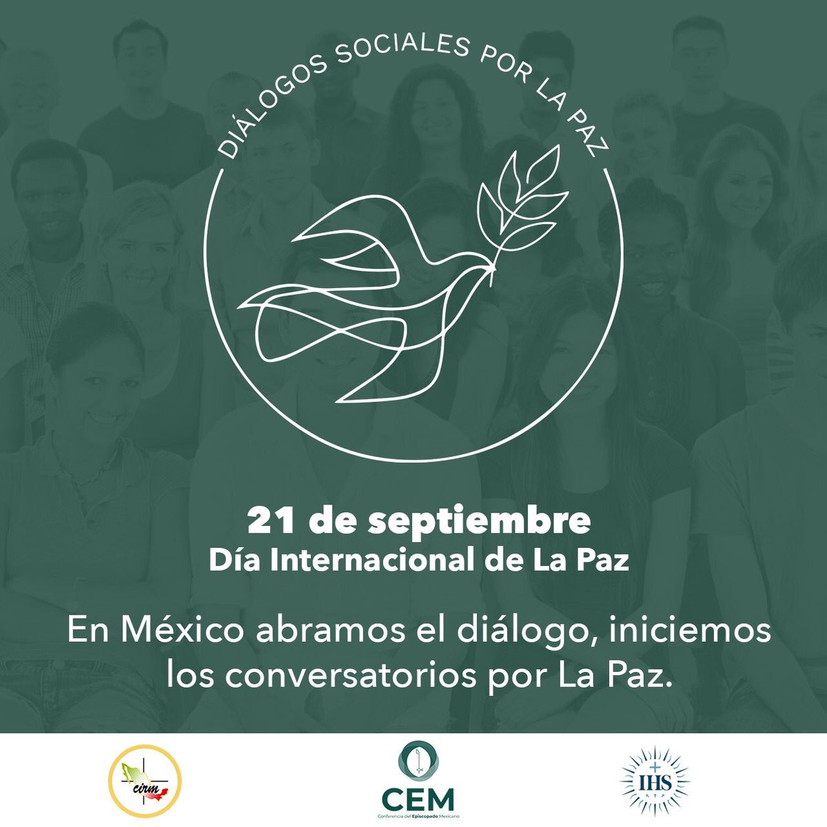 Hoy 21 de Septiembre,  #DíaInternacionalDeLaPaz La Iglesia en México abre el diálogo, iniciamos los conversatorios por la Paz. Generemos espacios de diálogo horizontal con la interacción de todas las personas.
Un camino hacía el encuentro nacional para la justicia y la Paz.