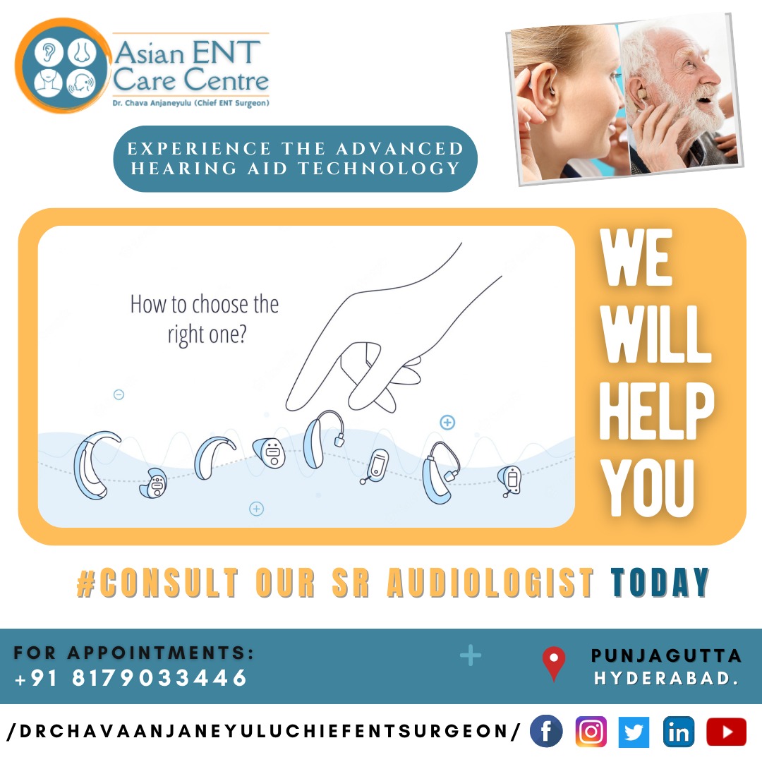 AsianEntCare's tweet photo. 👉#DidYouKnow #DYK #DoYouKnow About #HearingAids 
>>>>How to Choose the Right One
👉Stop Your Worries Now
👉Consult The #BestENTSurgeonInHYDERABAD
#DrChavaAnjaneyulu #ChiefENTsurgeon &amp; Chairman Of #AsianENTcareCentre 
📲+918179033446
https://t.co/n2jl9H03sj
#ENTdoctor #ENTdoctors https://t.co/wP6Pk3eKEO