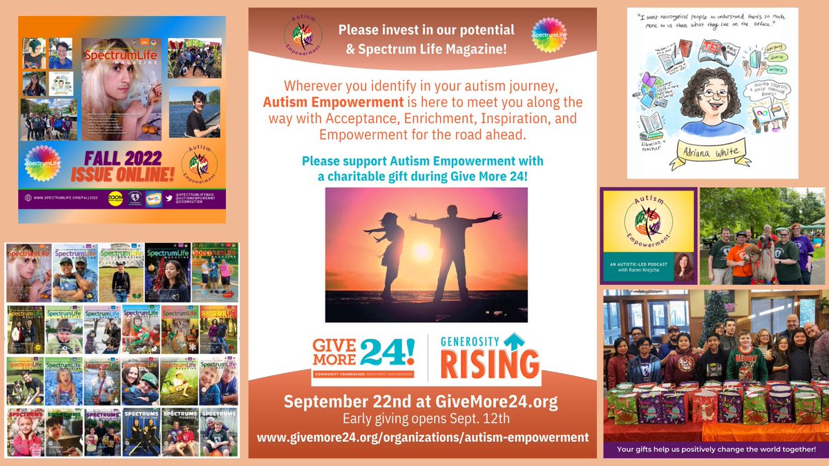 AutismEmpowermt's tweet photo. We’re getting pumped for Give More 24 on 9/22! Join the conversation by following @GiveMore24 and liking the #GiveMore24 page on FB! (Early giving open now!) 

https://t.co/iQc7c8sFci #AutismEmpowerment #VanWA https://t.co/VthSZAsY7y