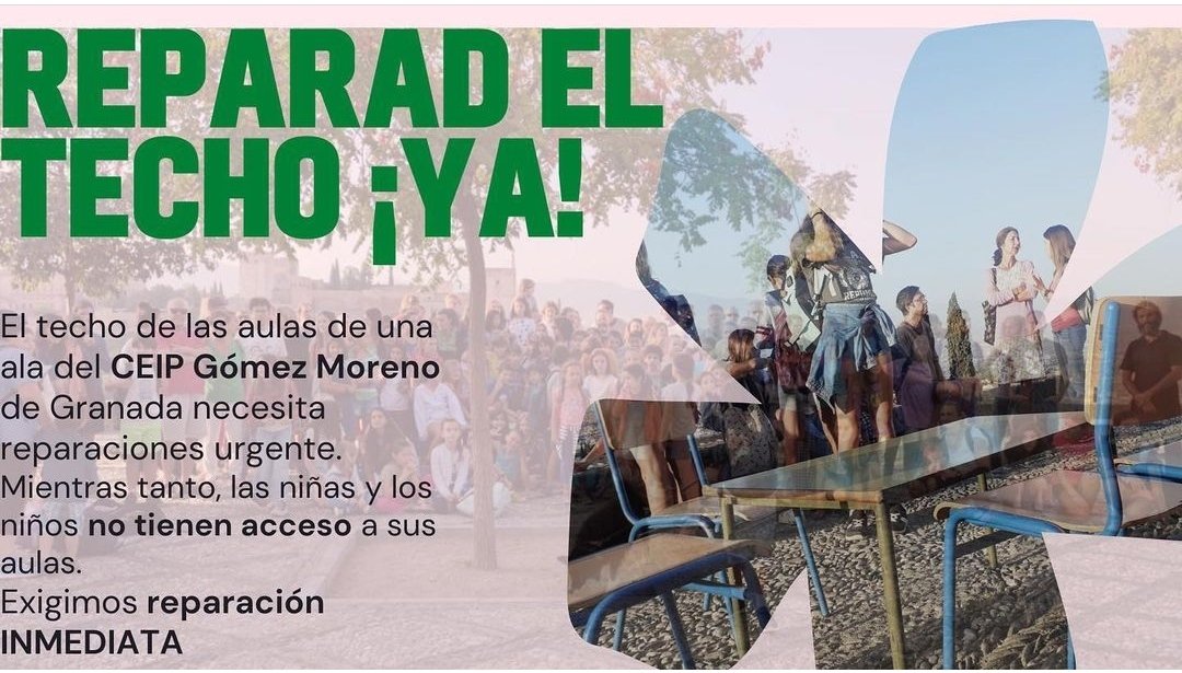 AMPA CEIP Gómez Moreno (@ampagomezmoreno) on Twitter photo El alumnado del CEIP GOMEZ MORENO es desalojado de sus aulas por peligro de caída del techo de sus aulas. <a href="/AndaluciaJunta/">Junta de Andalucía</a> <a href="/EducaAnd/">Consejería Desarrollo Educativo y FP</a>
¿Hasta cuándo hay que esperar para su reparación? Porque #SeNosCaeElTecho instagram.com/p/CivrKjbI0j6/… El alumnado del CEIP GOMEZ MORENO es desalojado de sus aulas por peligro de caída del techo de sus aulas. <a href="/AndaluciaJunta/">Junta de Andalucía</a> <a href="/EducaAnd/">Consejería Desarrollo Educativo y FP</a>
¿Hasta cuándo hay que esperar para su reparación? Porque #SeNosCaeElTecho instagram.com/p/CivrKjbI0j6/…