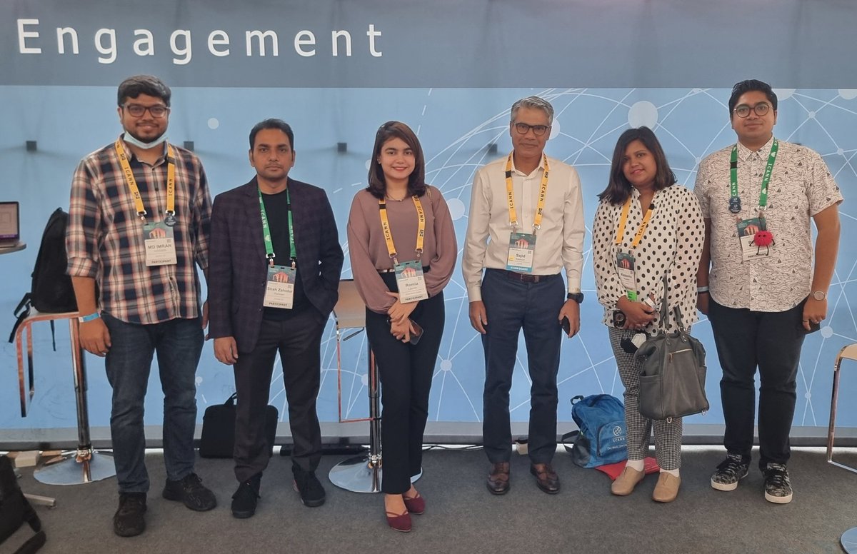 imranhossen's tweet photo. It is a nice engagement and contribution at the ICANN from Bangladesh. We ICANN Fellow Alumni, Fellow, NextGen, Mentor and GNSO counselor with a new ICANN board member at ICANN75.#ICANN75 #ICANN #ICANNFELLOW https://t.co/5sEpWAstHE